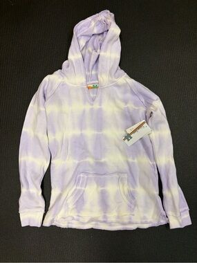 Vintage Havana Lavender & White Tie-Dye Hoodie Sweatshirt